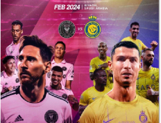 梅西和C罗冲锋，迈阿密国际队 vs 利雅得胜利 2024年2月1日